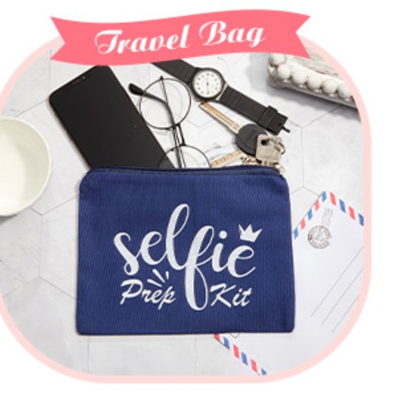 NWOT Women’s Makeup Accessory Orange CosmeticBag With FunSaying-Sparkle EveryDay - Picture 10 of 13